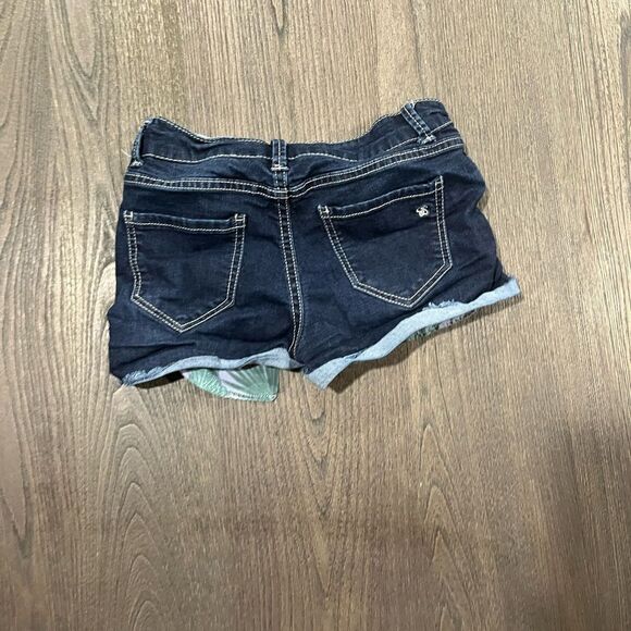 Jessica Simpson Girls Denim Shorts Dark Wash Roll Hem Distressed - Size 12 - Picture 7 of 8